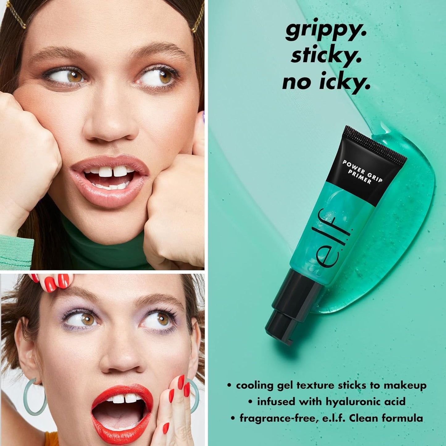 e.l.f. Power Grip Primer, Gel-Based & Hydrating Face Primer For Smoothing Skin & Gripping Makeup