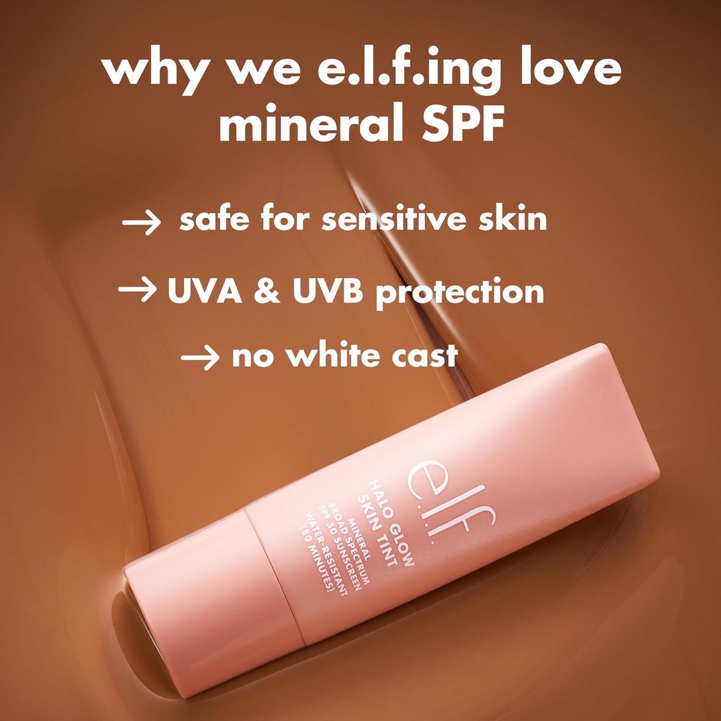 e.l.f. Halo Glow Skin Tint SPF 50, Tinted Moisturiser For Light, Buildable Coverage, Creates A Natural Glow, Vegan & Cruelty-Free, 2 Fair Warm